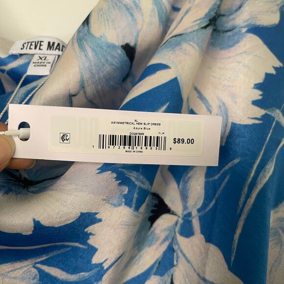 NWT Steve Madden Asymmetrical Hem Slip DressDrapey Cowl Neck line SizeXL - Picture 9 of 9